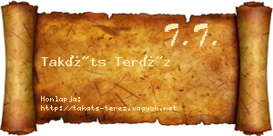 Takáts Teréz névjegykártya